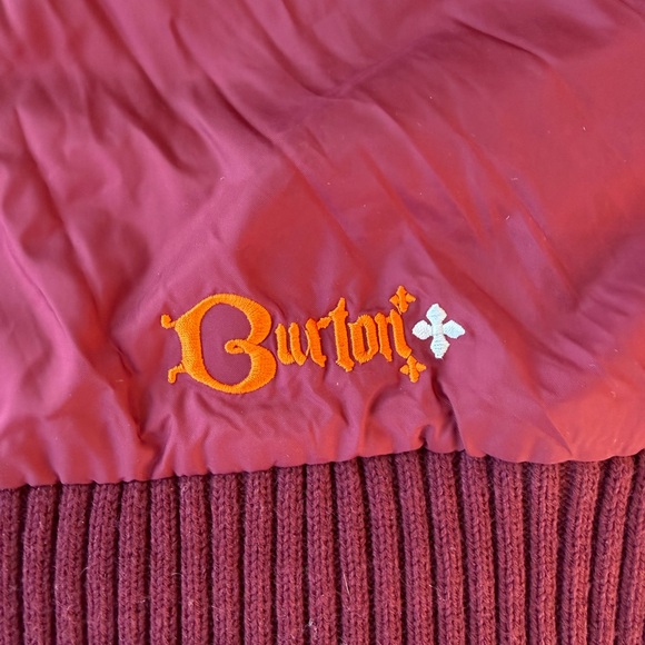 Burton women's maroon and orange faux suede fleece-lined ski vest - Picture 5 of 8